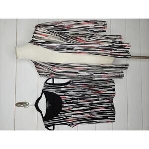 LOT/SET Kasper Medium 2 piece sheer cover & sheer with liner sleeveless top